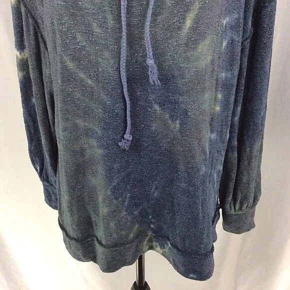We The Free Blue Best Catch Tie Dye Tunic Top XS Drawstring Free People - Picture 10 of 12